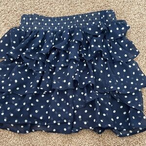Maurices Navy and White Ruffle Mini Skirt